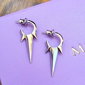 NEW Gabriella Smooth Triple Spike Earrings SILVER